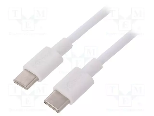 KAAPELI - USB 2.0 - USB C PISTOKE,MOLEMMIN PUOLIN - 2M - VALKOINEN - USB kaapelit ja adapterit - 2USB.C-2.0WH - 1