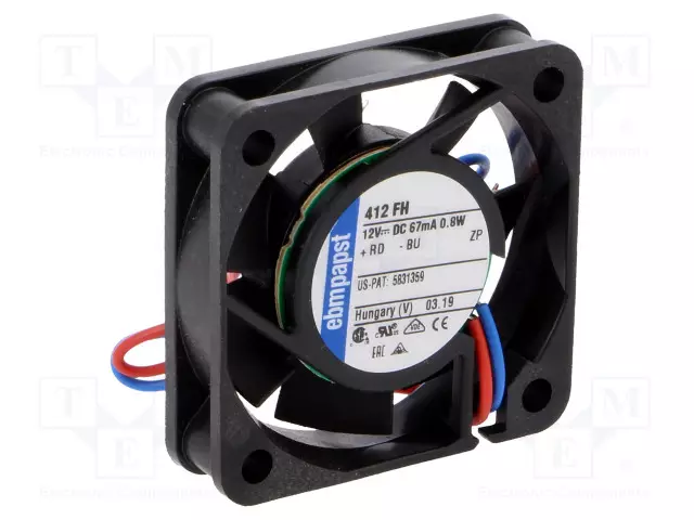 LAITETUULETIN - DC - 12VDC - 40X40X10MM - 9M3/H - 26DBA - LIUKU - DC 12V tuulettimet - 412FH - 1