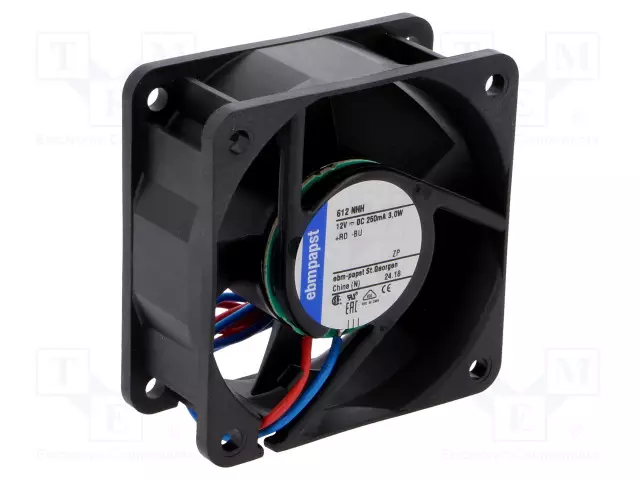 LAITETUULETIN - DC - 12VDC - 60X60X25MM - 56M3/H - 43DBA - KUULA - DC 12V tuulettimet - 612NHH - 1