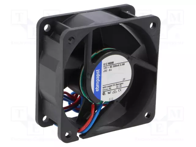 LAITETUULETIN - DC - 12VDC - 60X60X25MM - 56M3/H - 43DBA - LIUKU - DC 12V tuulettimet - 612NGHH - 1