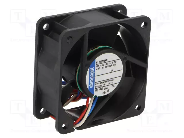LAITETUULETIN - DC - 12VDC - 60X60X25MM - 56M3/H - LIUKU - DC 12V tuulettimet - 612N2GHH - 1