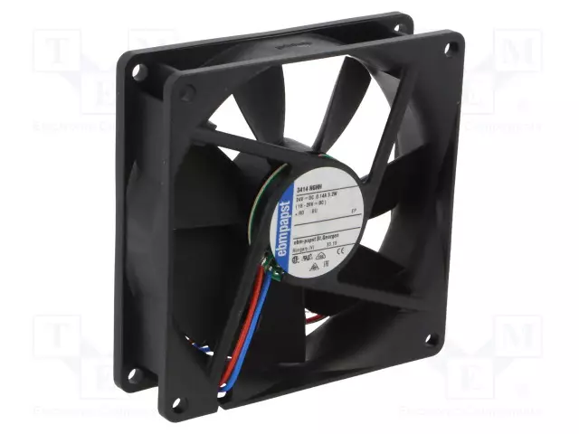 LAITETUULETIN - DC - 24VDC - 92X92X25MM - 102M3/H - 39DBA - LIUKU - DC 24V tuulettimet - 3414NGHH - 1