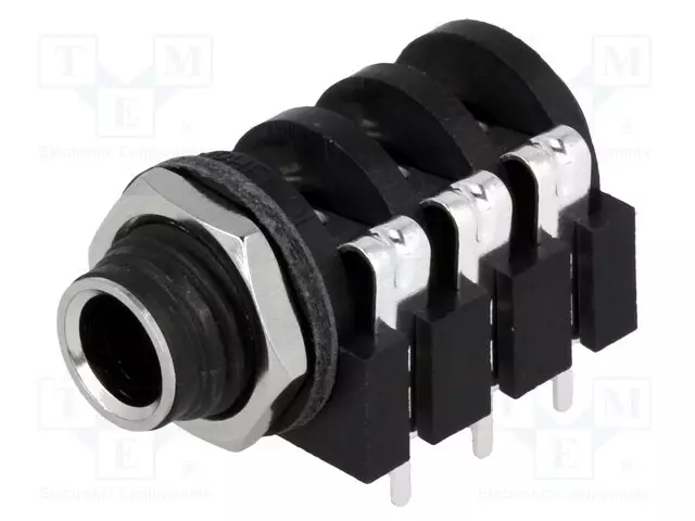 LIITIN: JACK 6,3MM - N LIITINAARAS - NAVAT: 3 - 90° KULMA - Plugit ja jakit - ACJS-MH - 1