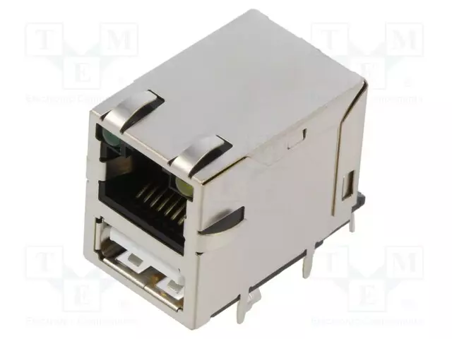 LIITIN: RJ45 + USB A - PISTORASIA - PIN: 8 - SUOJATTU - 8P8C - THT - RJ liittimet - MTJUSB88JX1FSPGLH - 1