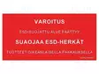 TIEDOTUSTAULU - ESD - 150X300MM - PUNAINEN - KIELI: FI - ESD teipit ja etiketit - PRT-STSRL150300FI - 1