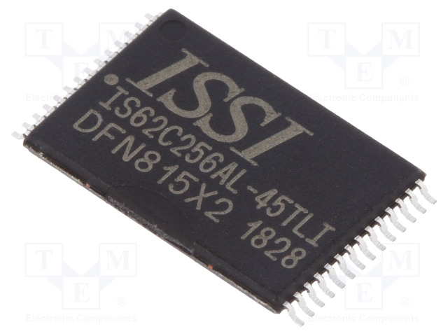 IC: SRAM MUISTI - 256KBSRAM - 32KX8BIT - 5V - 45NS - TSOP28 - SARJA- - SRAM rinnakkaisl. muistit - mikropiirit - IS62C256AL-45TLI - 1