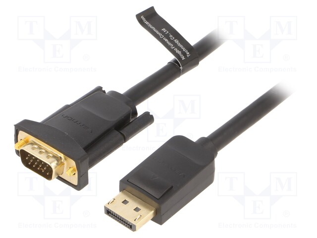 KAAPELI - D-SUB 15PIN HD-PISTOKE,DISPLAYPORT-PISTOKE - 3M - MUSTA - HDMI, DVI, DisplayPort johdot - HBLBI - 1