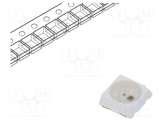 OHJELMOITAVA LED - RGB - SMD - 3535,PLCC4 - 3,7÷5,5VDC - 3,5X3,7X1,1MM - Pintaliitos LED - SK6812MINI - 1