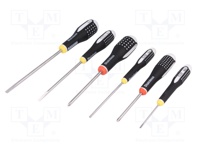 SCREWDRIVER: UNIVERSAL-SET - PHILLIPS,SLOT - CARDBOARD PACKAGING - Ruuvimeisselit ja sarjat - SA.BE-9881I - 1