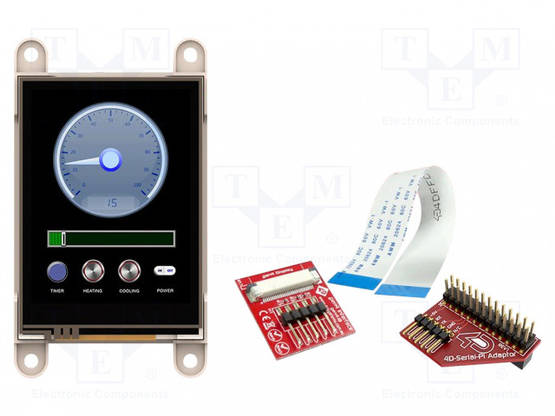 TFT NÄYTTÖ - 2,4" - 240X320 - 14KBFLASH,14KBRAM - 304CD/M2 - UC: PICASO - Älykkäät näytöt - GEN4-ULCD-24PT-PI - 1