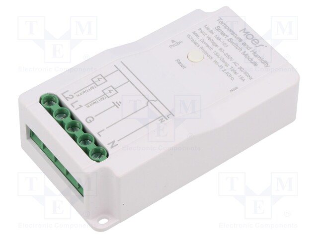 LANGATON LÄMPÖTILA-ANTURI - WIFI - 90÷250VAC - CH: 2 - Rakennusautomatiikka - MS-103-TH-WIFI - 1