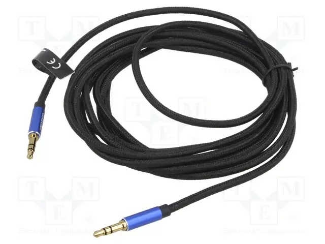 KAAPELI - JACK 3,5MM 3PIN PISTOKE,MOLEMMIN PUOLIN - 3M - MUSTA - Muut audio-videokaapelit - BAWLI - 1