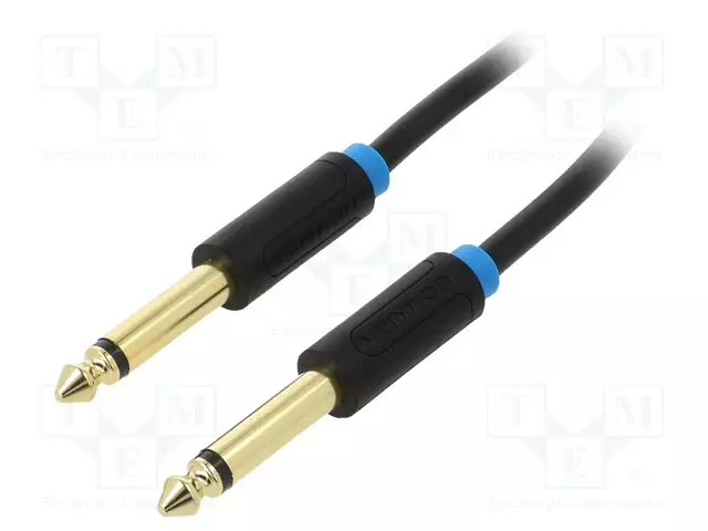 KAAPELI - JACK 6,3 MM 2PIN PISTOKE,MOLEMMIN PUOLIN - 3M - MUSTA - Muut audio-videokaapelit - BAABI - 1
