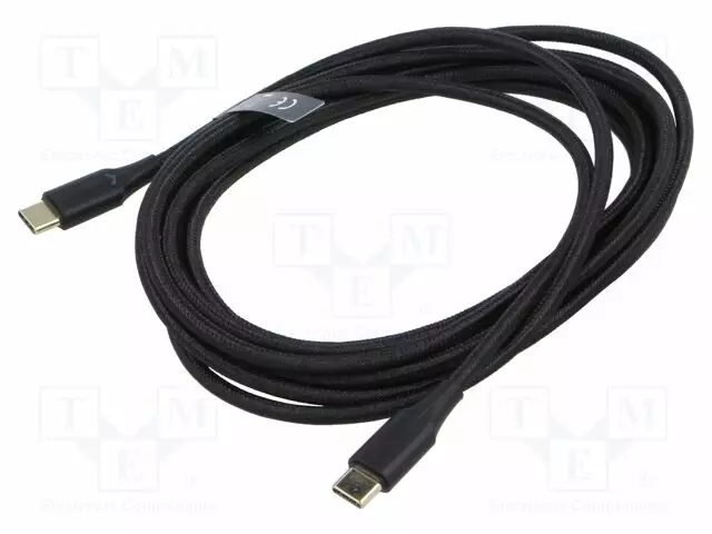 KAAPELI - USB 2.0 - USB C PISTOKE,MOLEMMIN PUOLIN - NIKKELÖITY - 3M - USB kaapelit ja adapterit - TAUBI - 1