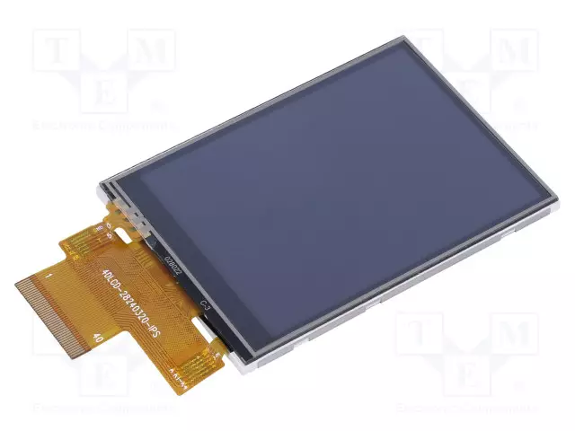 TFT NÄYTTÖ - 2,8" - 240X320 - VALAISTUS: LED - KOOT: 50X69,2X3,5MM - RGB - Graafiset LCD-näytöt - 4DLCD-28320240-RI - 1