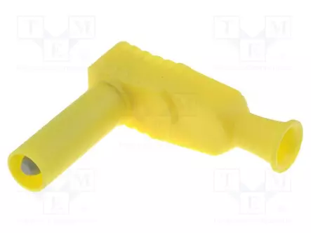 LABORATORY CONNECTOR: 4MM BANANA - PLUG - 20A - 1KVAC - KELTAINEN - 2.5MM2 - Banaaniliittimet 4mm - PJP1067-J - 1