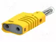 LABORATORY CONNECTOR: 4MM BANANA - PLUG - 36A - 30VAC - 60VDC - KELTAINEN - Banaaniliittimet 4mm - PJP1086-J - 1