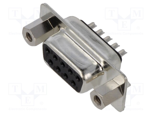 LIITIN: D-SUB - PIN: 9 - PISTOKE - NAARAS - JOHTOON - JUOTETTAVA - MUSTA - D liittimet - DB09-SS-J - 1