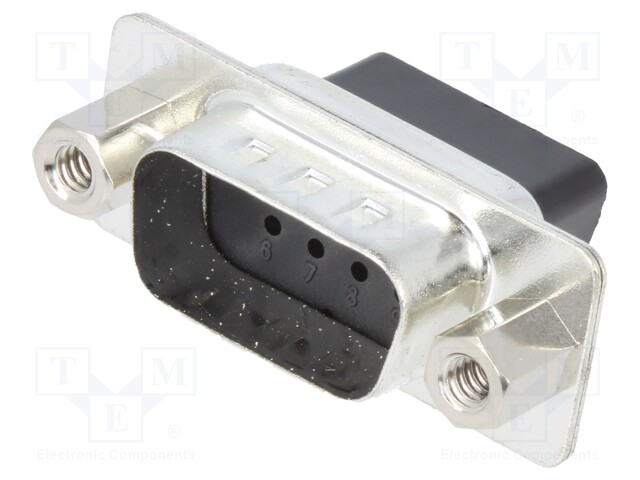 LIITIN: D-SUB - PIN: 9 - PISTOKE - UROS - JOHTOON - PURISTUS - MUSTA - D liittimet - DBC09-SP-J - 1
