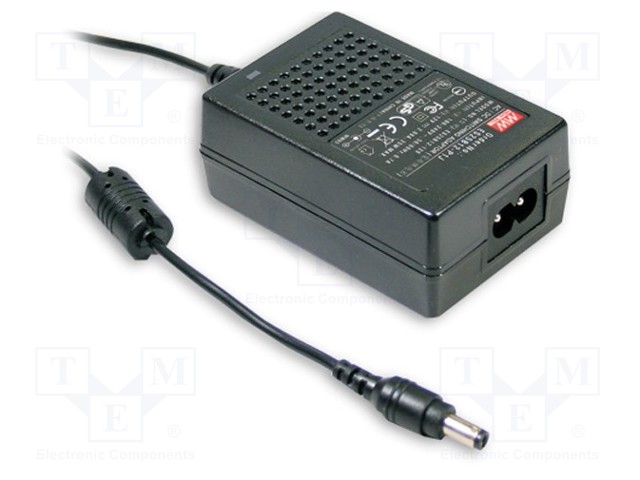 VIRTALÄHDE: IMPULSSI - 12VDC - 1,5A - LÄHTÖ: 5,5/2,1 - 18W - 80÷264VAC - Hakkuriteholähteet - GSM18B12-P1J - 1