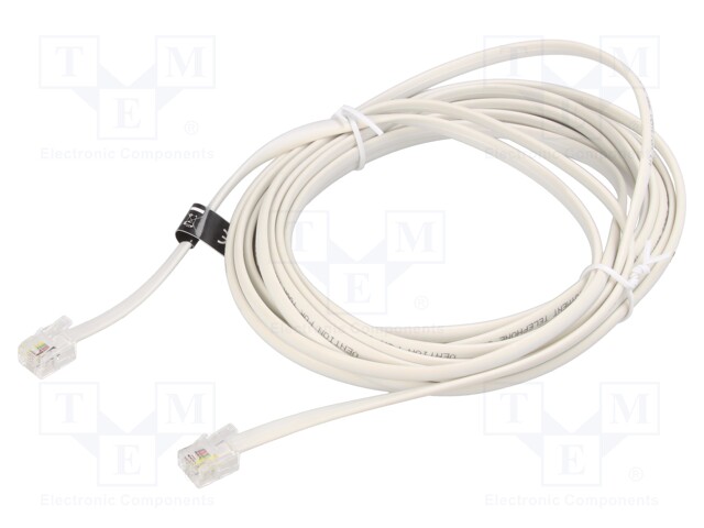 KAAPELI: PUHELIN-RJ11-PISTOKE,MOLEMMIN PUOLIN - PIT: 5M - 28AWG - Tietokonekaapelit ja -adapterit - IQBWJ - 1