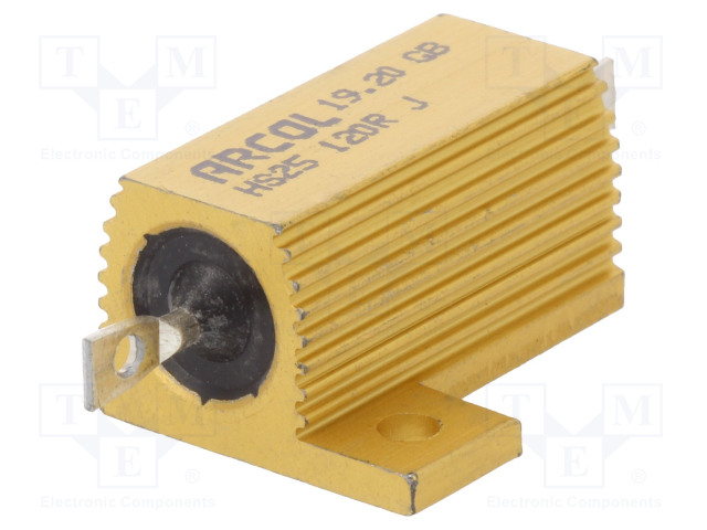 LANKAVASTUS - RUUVATTU - 120OHM - 25W - ±5% - 550V - 27,3X28X14,6MM - Tehovastukset - HS25-120RJ - 1