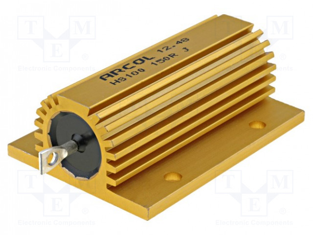 LANKAVASTUS ALUMIINIPROFIILILLA - RUUVIKIINNITYS - 150OHM - 100W - ±5% - Tehovastukset - HS100-150RJ - 1