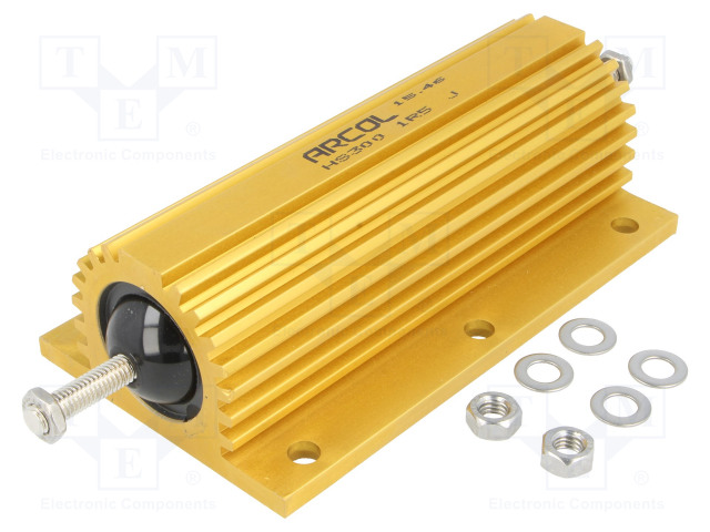 LANKAVASTUS ALUMIINIPROFIILILLA - RUUVIKIINNITYS - 1,5OHM - 300W - ±5% - Tehovastukset - HS300-1R5J - 1