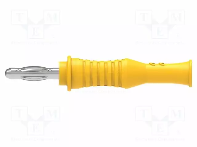 LABORATORY CONNECTOR: 4MM BANANA - PLUG - 36A - 30VAC - 60VDC - KELTAINEN - Banaaniliittimet 4mm - PJP1069-PRO-J - 1