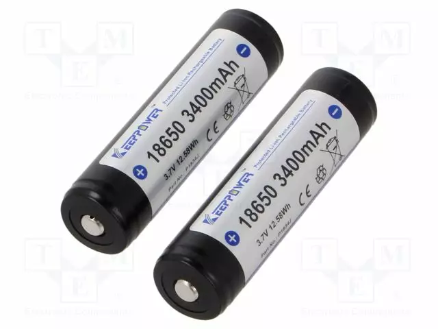 AKKU: LI-ION - 18650,MR18650 - 3,7V - 3400MAH - Ø18,5X69,2MM - 4,87A - Akut - P1834J - 1
