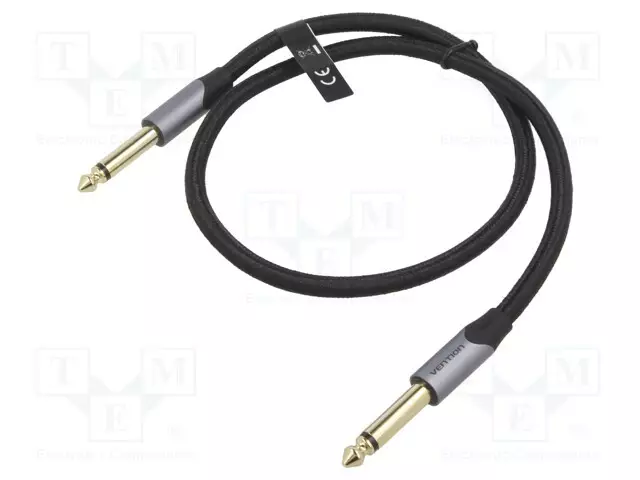 KAAPELI - JACK 6,3 MM 2PIN PISTOKE,MOLEMMIN PUOLIN - 5M - MUSTA - Muut audio-videokaapelit - BASHJ - 1