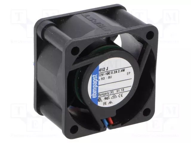 LAITETUULETIN - DC - 12VDC - 40X40X25MM - 19M3/H - 39DBA - KUULA - DC 12V tuulettimet - 412J - 1