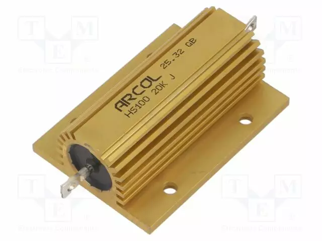 LANKAVASTUS ALUMIINIPROFIILILLA - RUUVIKIINNITYS - 20KOHM - 100W - ±5% - Tehovastukset - HS100-20KJ - 1