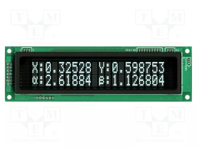 NÄYTTÖ: VFD - AAKKOSNUMEERINEN - 20X2 - MERKKI: 9,2MM - 350CD/M2 - VFD-näytöt - CU20029-UW1J - 1
