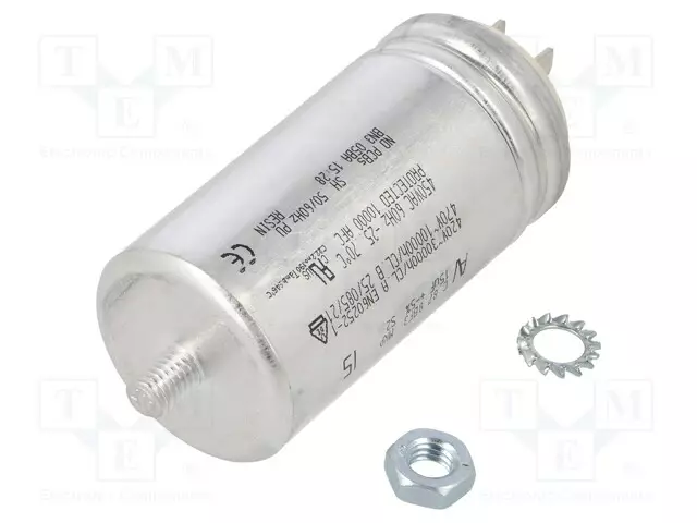 POLYPROPYLEENIKONDENSAATTORI - MOOTTOREIHIN, TYÖHÖN - 15UF - Moottorikondensaattorit - C878BF35150AA0J - 1