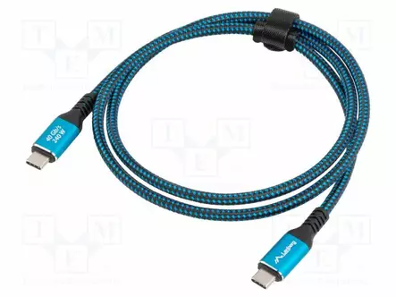 KAAPELI - USB 4.0 - USB C PISTOKE,MOLEMMIN PUOLIN - NIKKELÖITY - 1M - USB kaapelit ja adapterit - CA-CMCM45CU-0010BK - 1