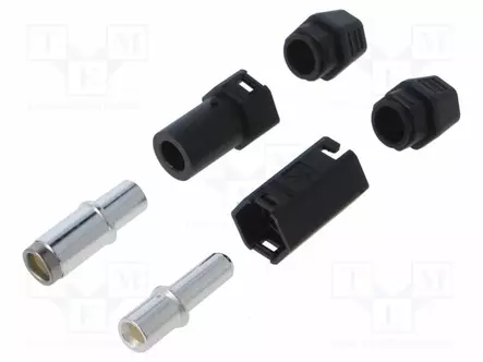 LIITIN: VIRTA- DC - PISTOKE - UROS + NAARAS - QS - 130A - 500V - PIN: 1 - DC liittimet - QS8H-FM-BLACK - 1