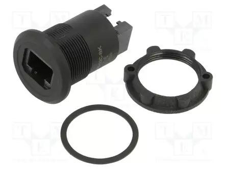 ADAPTERI - RJ45-PISTORASIA,MOLEMMIN PUOLIN - RUNKO: MUSTA - 1÷10MM - RJ liittimet - RJ45C-02-BK - 1