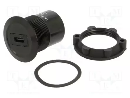 ADAPTERI - USB A RASIA,USB C RASIA - PANEELIASENNETTAVA,TAKAMUUTTERI - USB liittimet - USBC-03-BK - 1