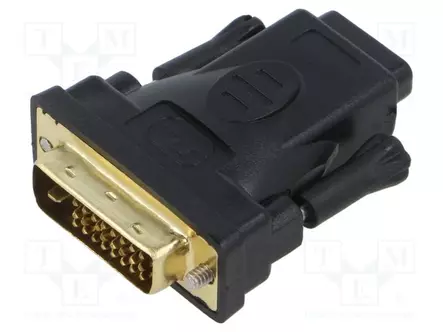 ADAPTERI - DVI-D (24+1) PISTOKE,HDMI-F LIITINULL HD 1080P - HDMI, DVI, DisplayPort johdot - AD-0010-BK - 1