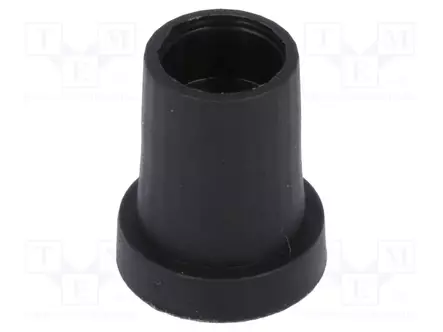 NUPPI - KARTIONUPPI - TERMOPLASTINEN - ØAKSELIN: 6MM - Ø14X18MM - MUSTA - Potentiometrien nupit - K85-14X18-BLK - 1