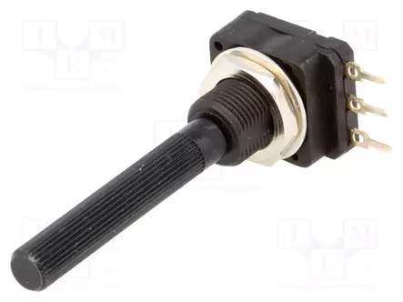 POTENTIOMETRI: AKSIAALINEN - YKSIKIERROS - 500KOHM - 200MW - THT - 6MM - Hiilipotentiometrit - 6PMI-500K - 1