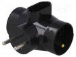 AC LIITIN-HAAROITIN - 2P,2P+PE - MUSTA - AC liittimet ja rungot - R-21BK - 1