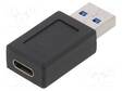 ADAPTERI - USB 3.0 - USB A PISTOKE,USB C RASIA - USB kaapelit ja adapterit - USB.C-FA-M-BK - 1