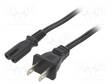 KAAPELI - 2X18AWG - IEC C7 NAARAS-NEMA 1-15 (A) PISTOKE - PVC - 3M - Tietokone- ja  laitejohdot - SN36-2183BK - 1
