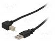 KAAPELI - USB 2.0 - USB A PISTOKE,USB B KULMALIITIN - 0,5M - MUSTA - USB kaapelit ja adapterit - USB-AB900.5BK - 1