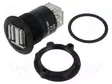 ADAPTERI - USB A-PISTORASIA X2,MOLEMMIN PUOLIN - USB 2.0 - 1÷10MM - USB liittimet - USB-07-BK - 1