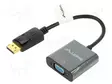 ADAPTERI - DISPLAYPORT-PISTOKE,VGA NAARASLIITIN - FULL HD 1080P - HDMI, DVI, DisplayPort johdot - AD-0002-BK - 1