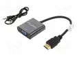 HDMI ADAPTERI -PISTOKE,3,5MM JAKKI,VGA NAARASLIITIN - HDMI, DVI, DisplayPort johdot - AD-0017-BK - 1