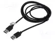 KAAPELI - USB 2.0 - USB A PISTOKE,MOLEMMIN PUOLIN - 1,8M - MUSTA - USB kaapelit ja adapterit - USB-AA1.8BK - 1